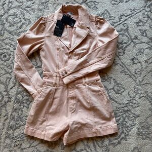 PAIGE Pink Belted Jacket with Collar